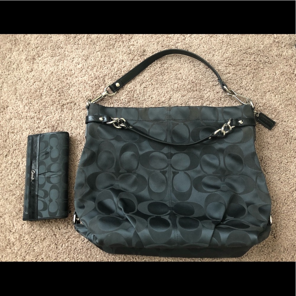 Coach Signature “Brooke” Handbag + Tri-fold Wallet
